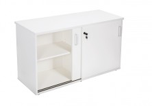 SPC12 Rapid Vibe Credenza 1200 X 450. 2 Sliding Doors. Lockable. All Natural White